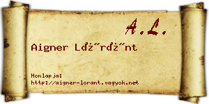 Aigner Lóránt névjegykártya