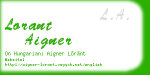 lorant aigner business card