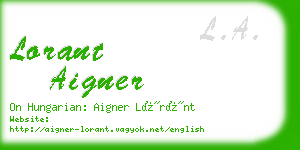 lorant aigner business card